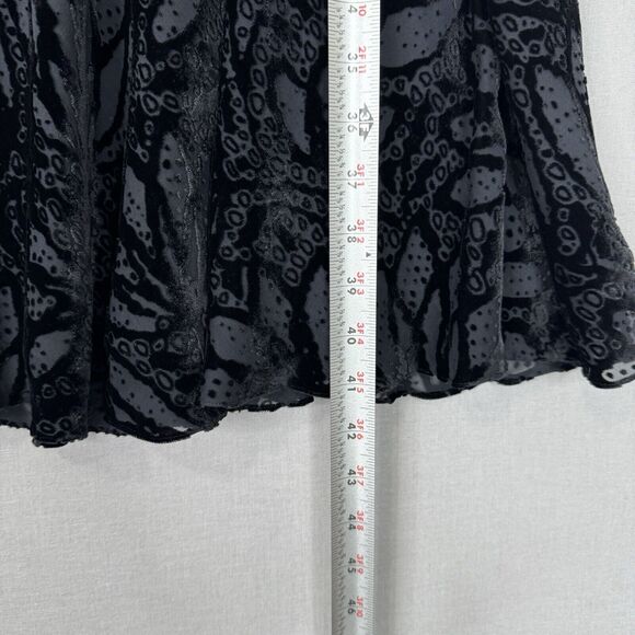 Vintage Badgley Mischka Womens Dress 2 Black Velvet Burnout Whimsigoth Fairy Y2K - Picture 5 of 13